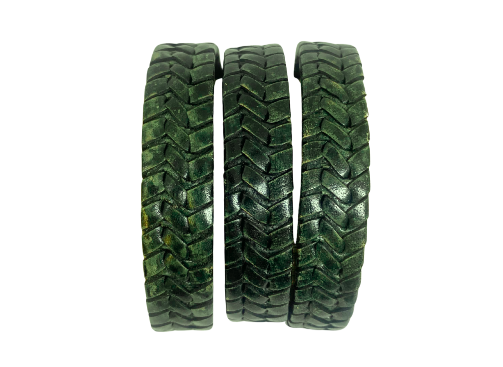 Dallas Braided Leather Cords - 14x4mm - Vintage Green