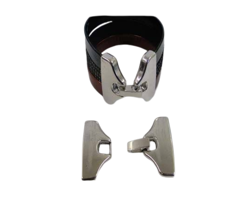 Zamak Snap Lock Clasp-MGL264-30x2mm-Steel