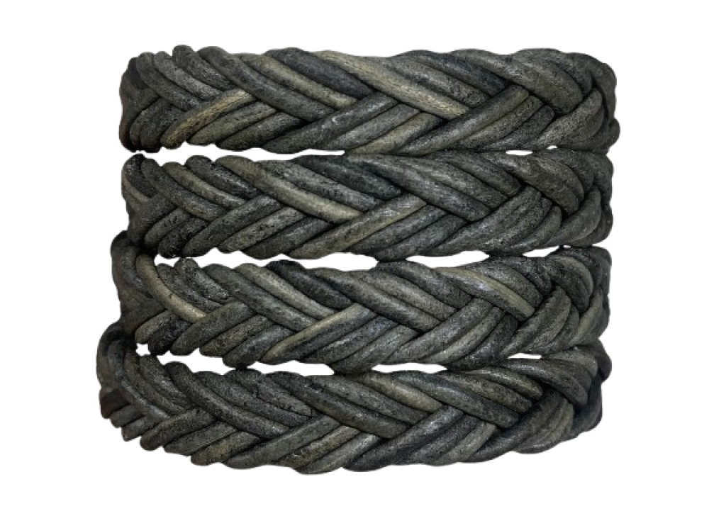 Ibiza braided leather cords - 11*6mm- dark green