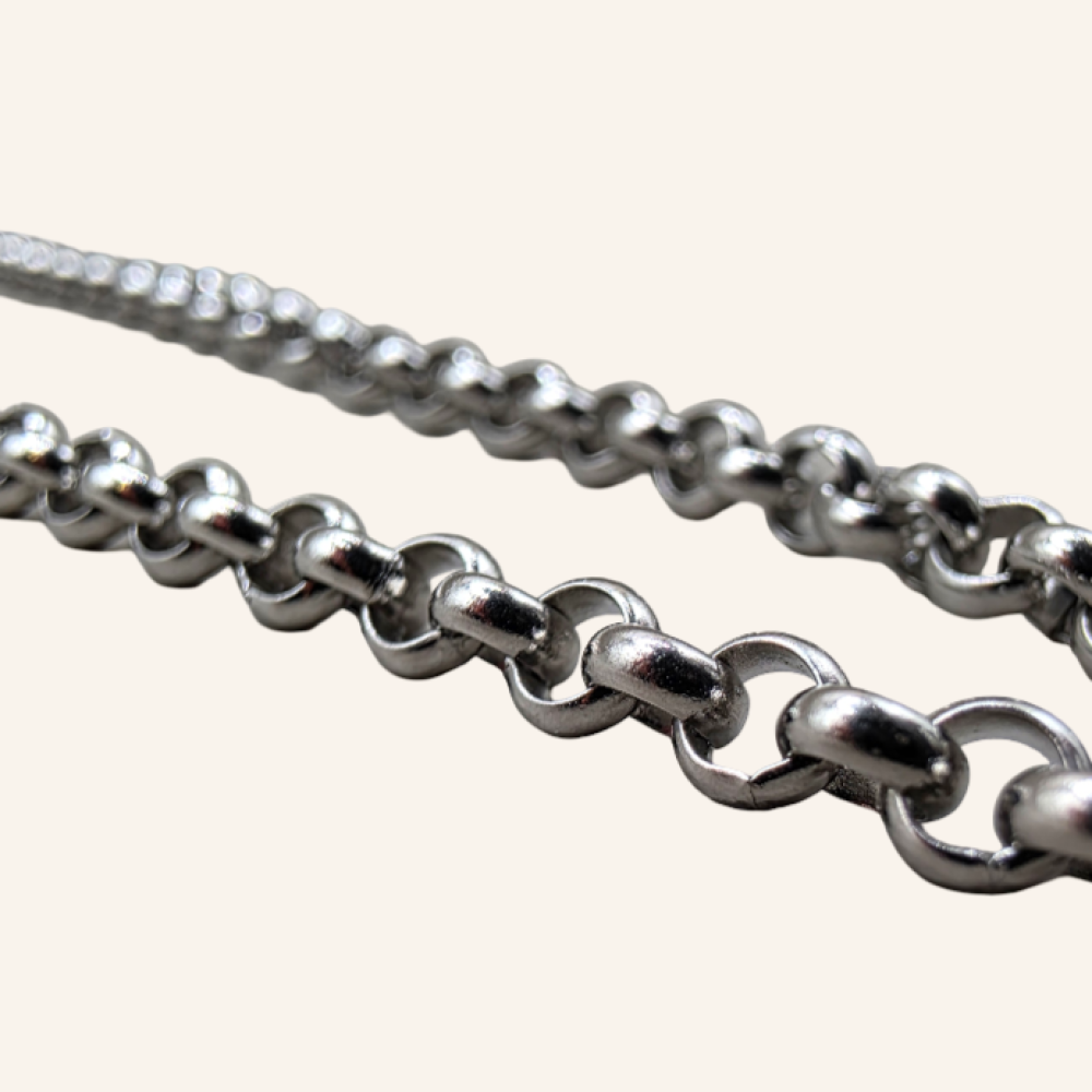 Semicircle Wire Belcher Chain Necklace - Silver - 3mm - Item 988