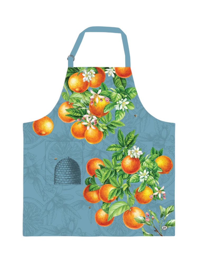 Oranges on Blue Background Apron