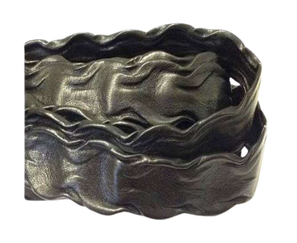 Real Nappa Leather - Wave Style - 20mm-Black
