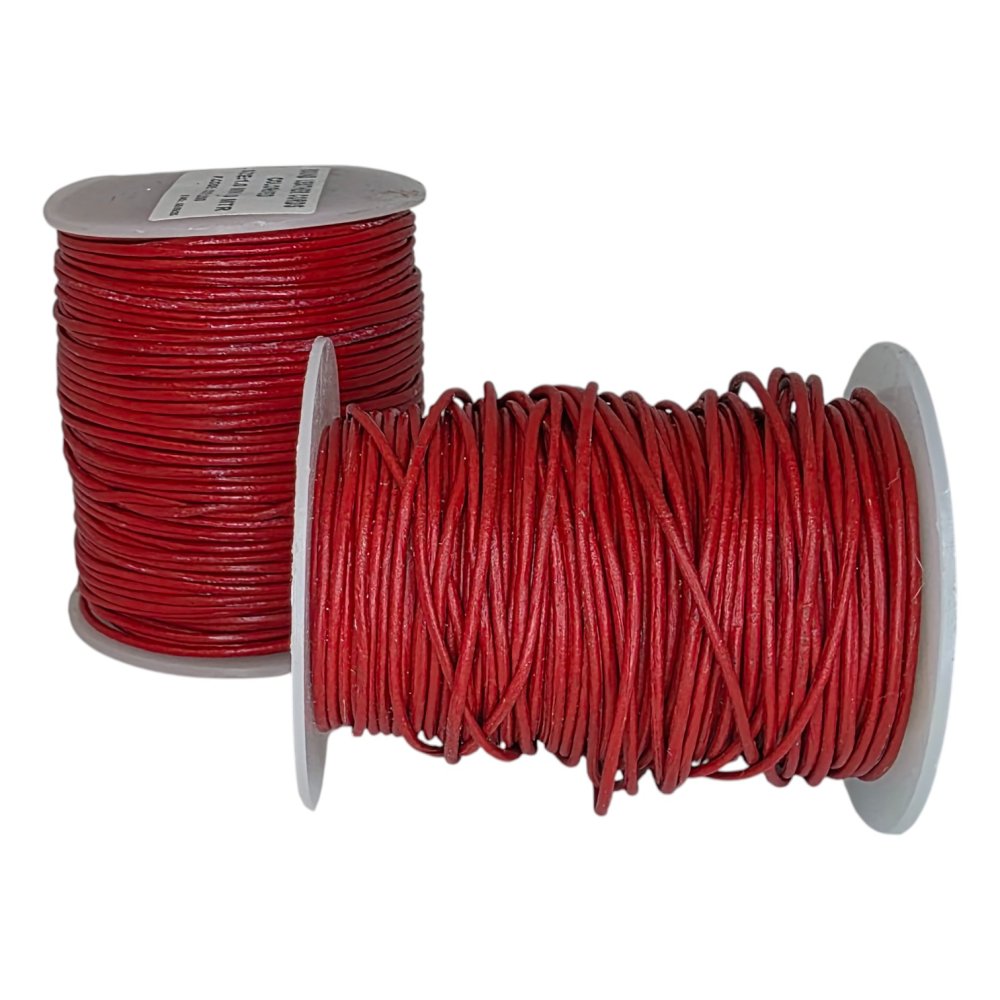 Round leather cord Red - 2mm