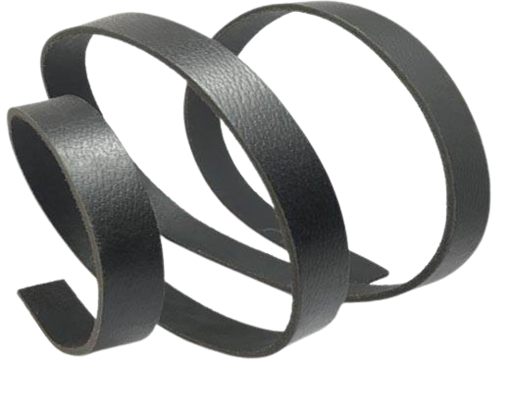 Thick Flat Leather Strap-30mm-Black