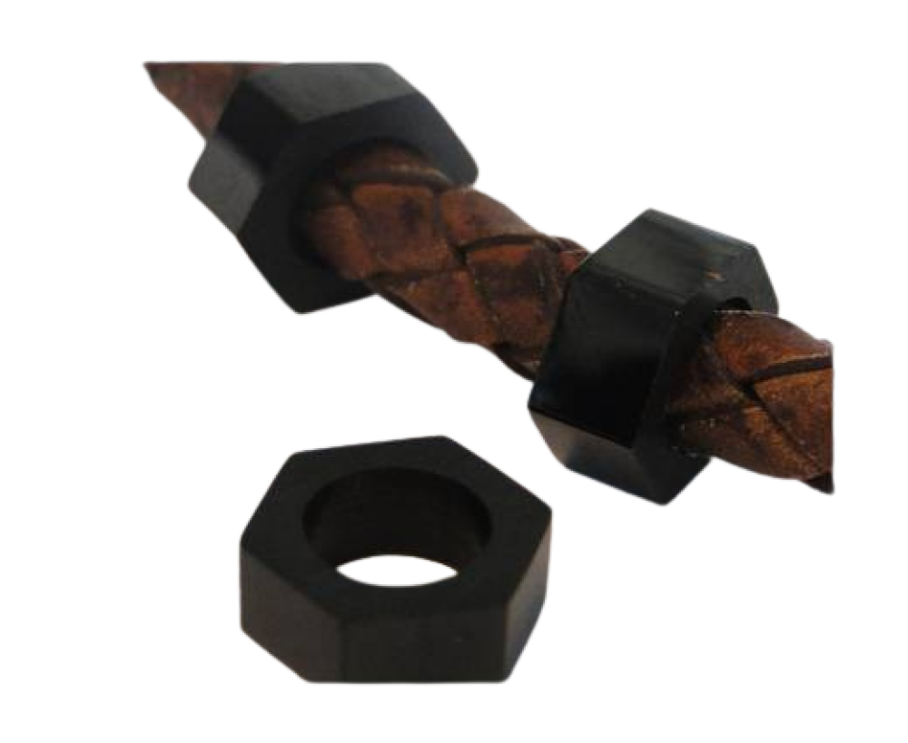 Stainless steel part for leather SSP-67 - 6mm BLACK