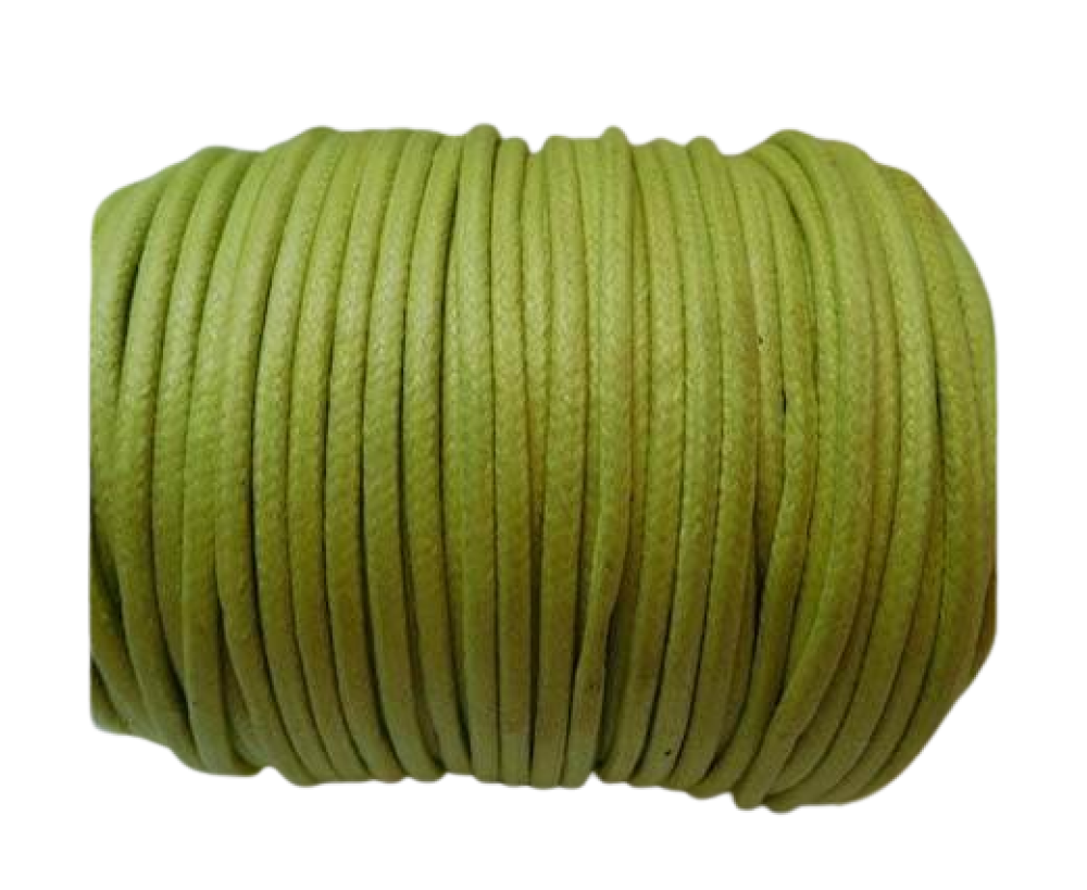 Round Wax Cotton Cords - 3mm - Apple Green