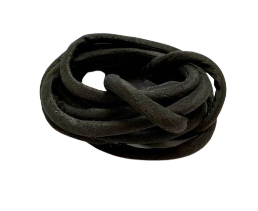 Real silk cords with inserts - 3mm - Black