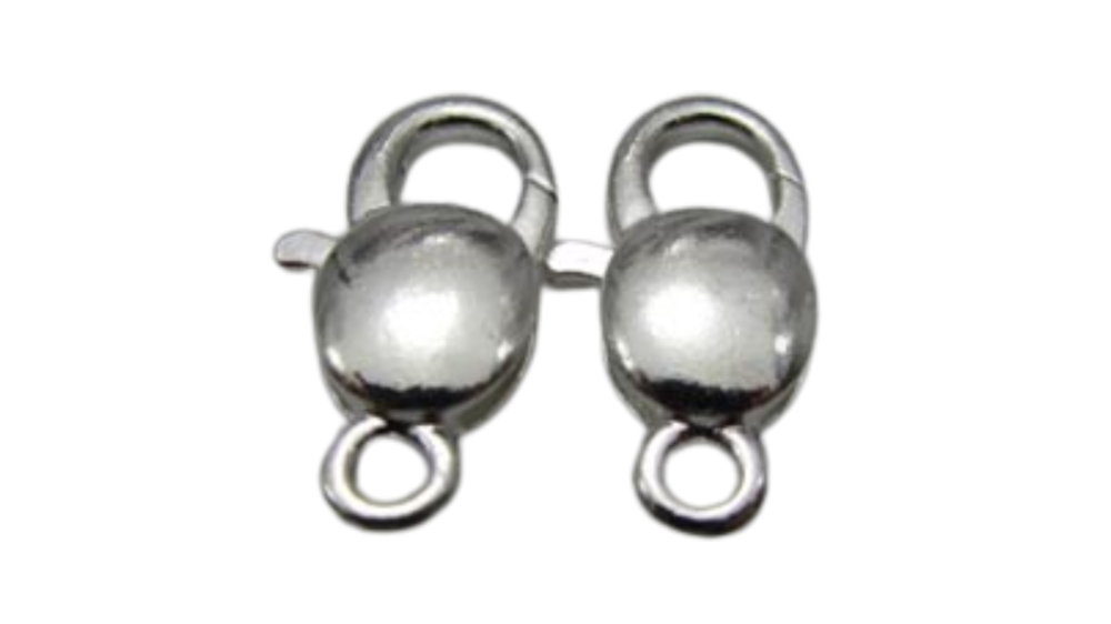 Zamak Lobster Claw Clasps-FI7003 - Silver-30mm