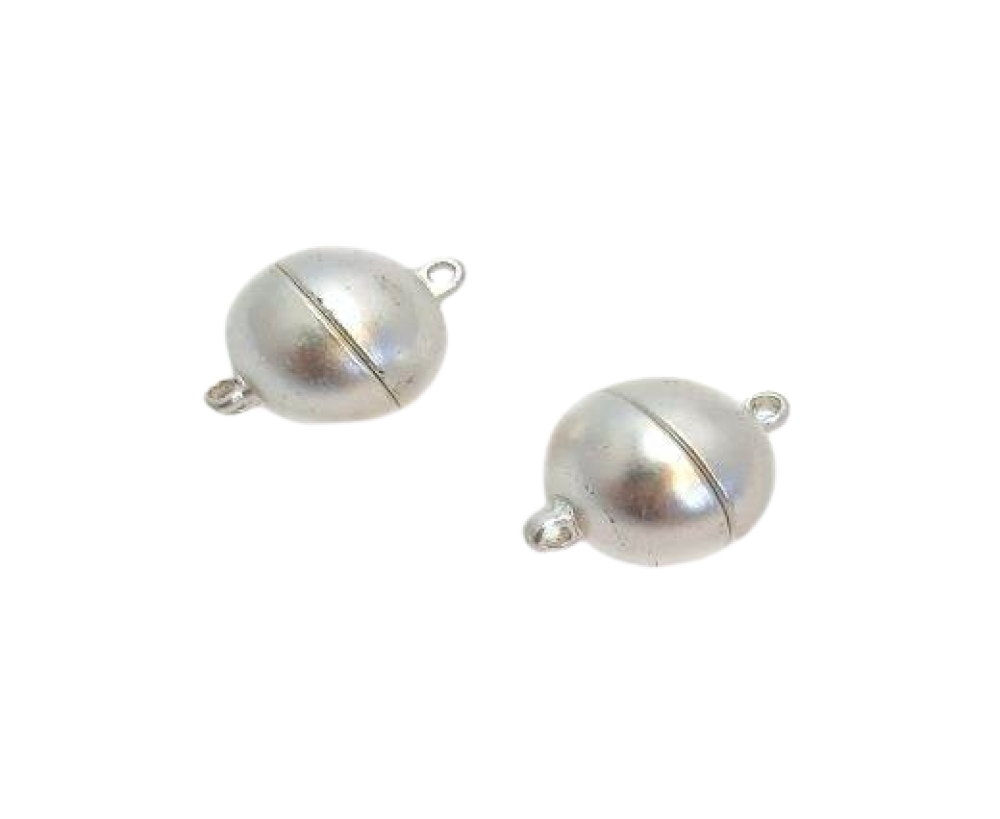 Magnetic Clasps, Zamak, Matte Silver, MG1-16mm