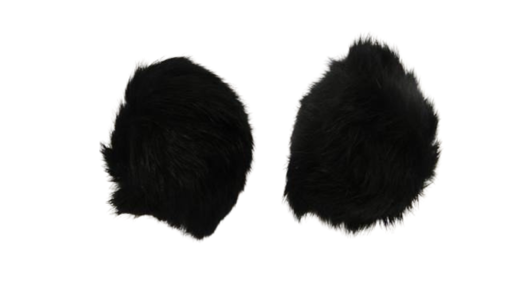 Rabbit Fur Pom Pom-Black-10cms