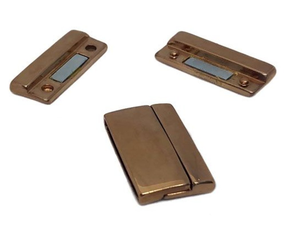 Stainless Steel Magnetic Clasp-Rose Gold-MGST229-30x3mm