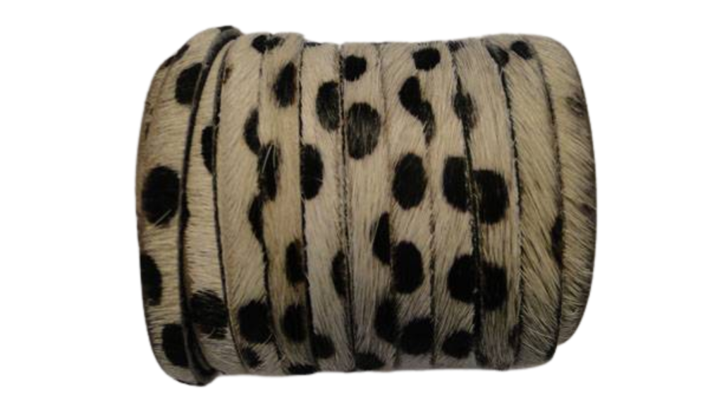 Hair-On Leather cords - 5MM - Dalmatian