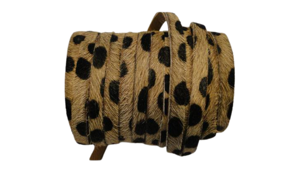 Hair-on leather cords - 20mm - Dalmatian Brown