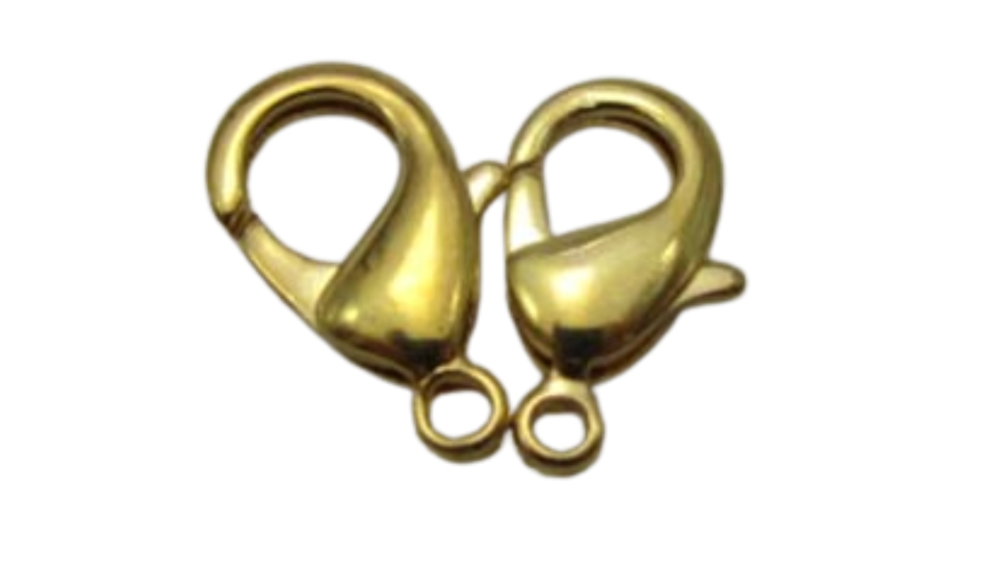 Zamak Lobster Claw Clasps-FI-7001 -Gold - 15mm