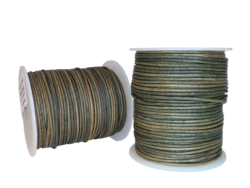 Round Leather Cord -1,5mm- Vintage Tourmaline