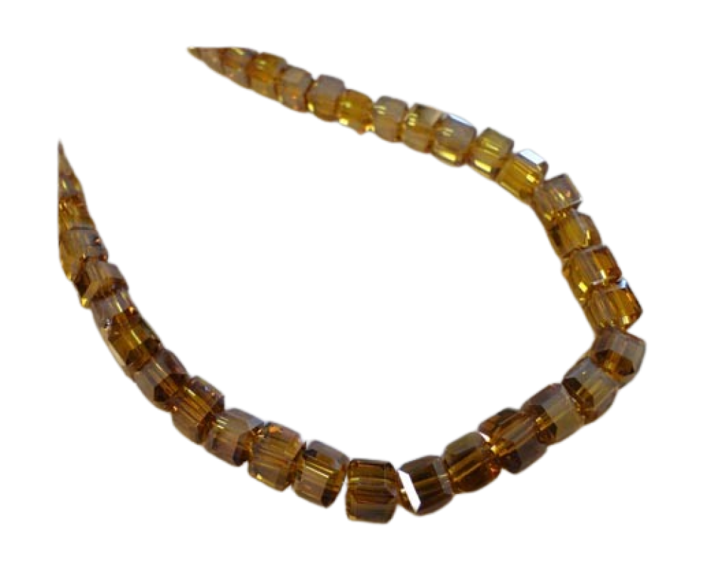 Faceted Cubes - 4mm (Mocha AB)