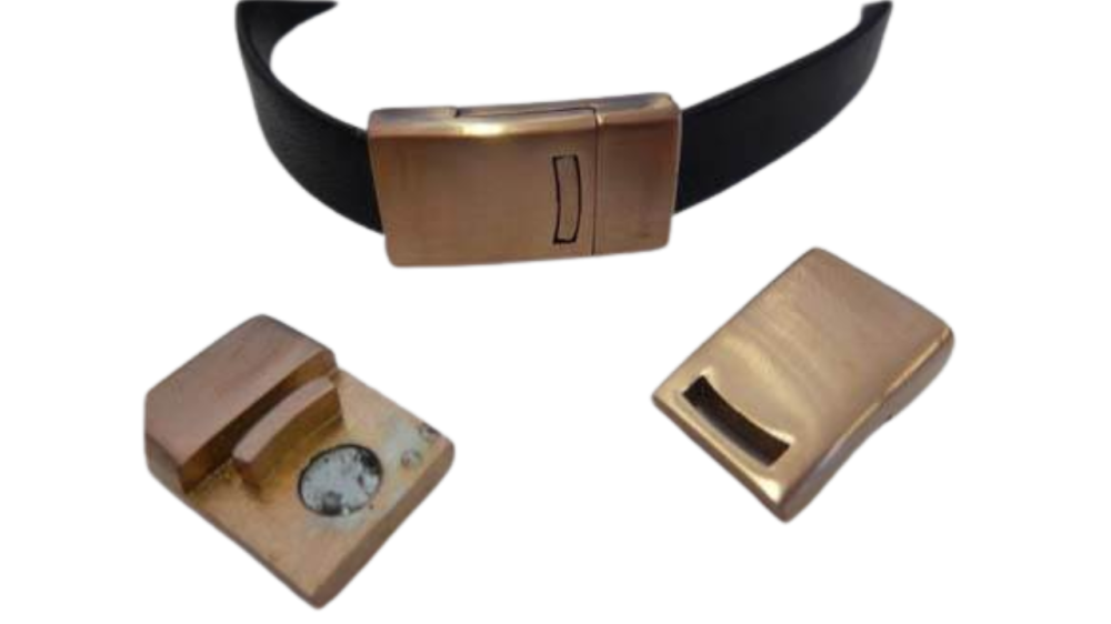 Stainless steel magnetic clasp MGST-109-14*3mm-Rose gold