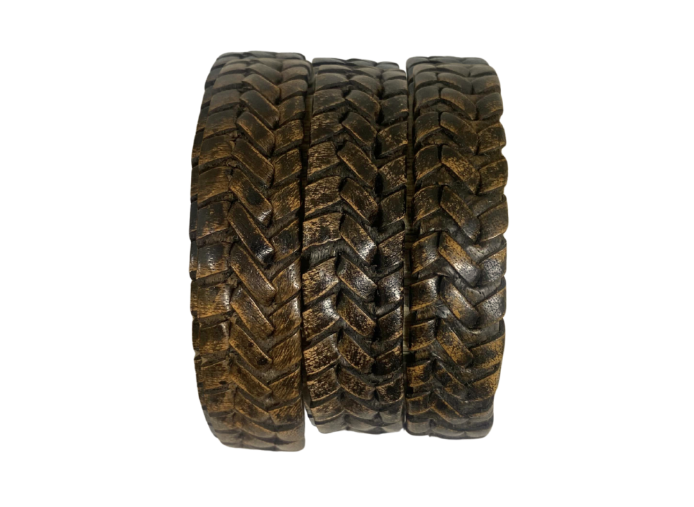 Dallas Braided Leather Cords - 14x4mm - Vintage Dark Brown