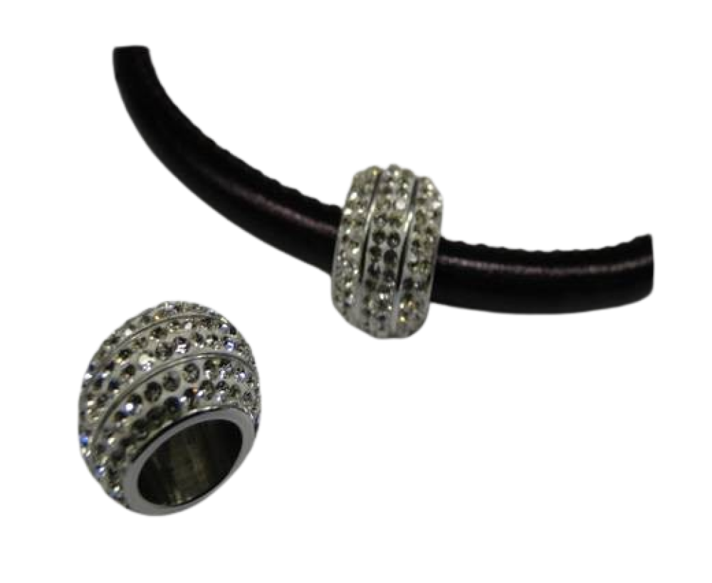 Stainless steel part for leather: SSP-355 8mm (Crystal)