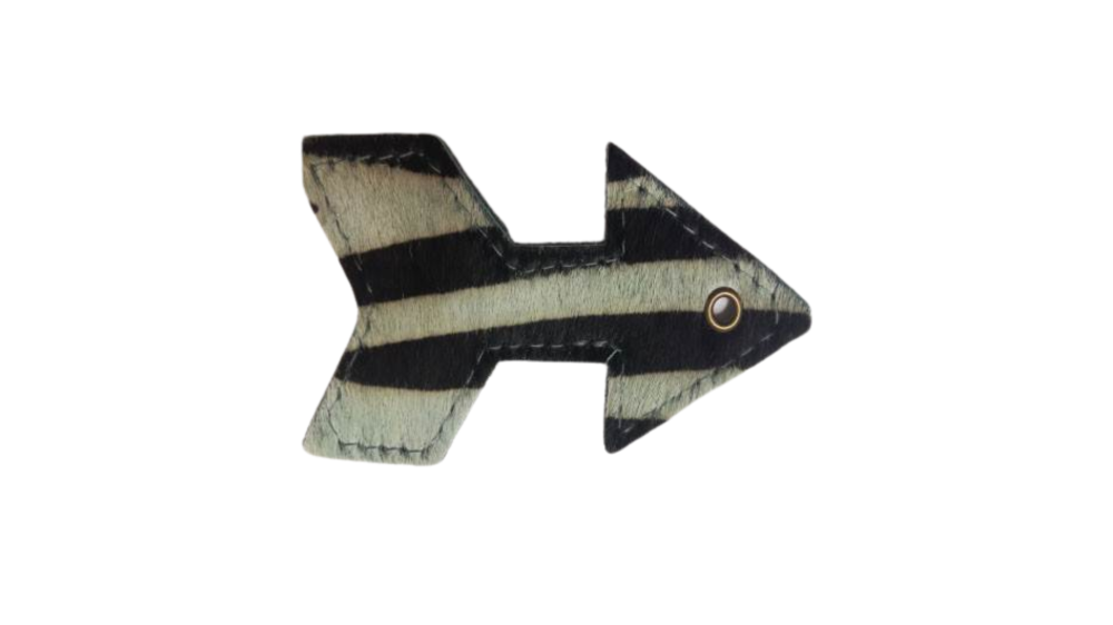 KC-Key Cord Arrow Shape 8cm zebra green hair-on