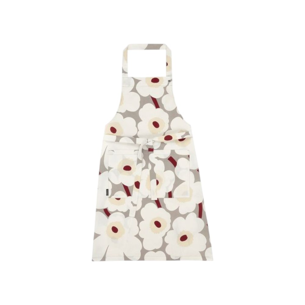 Grey Flower Pattern Cotton Apron