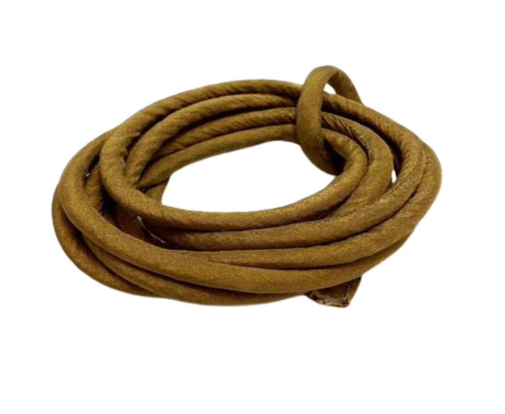 Real silk cords with inserts - 8 mm - Camel