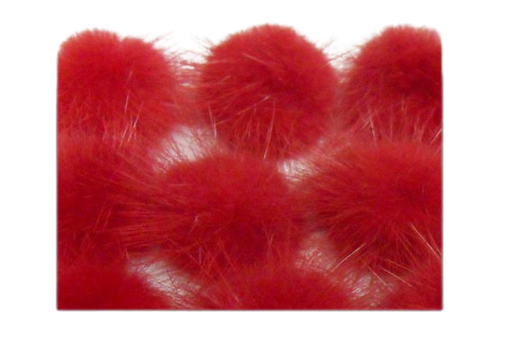 Mink Pom Pom Red