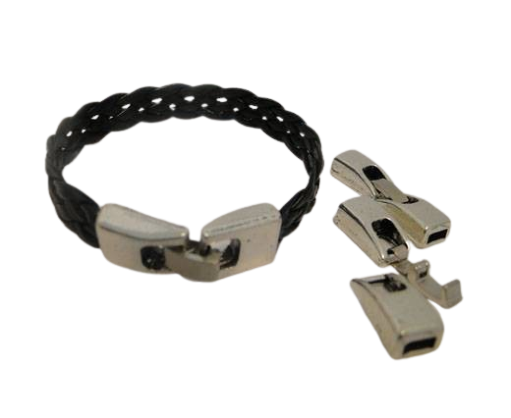 Zamak Snap Lock Clasp-ZAML59-6x2mm-steel