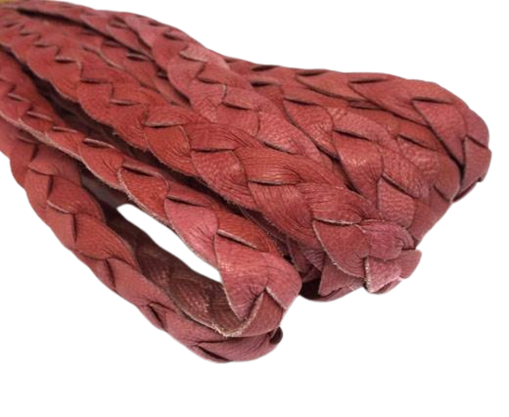 Choti braided leather cords-12mm - Red