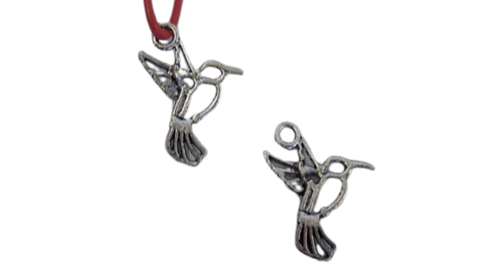 Zamak Charms - CA-3885 Anti-Silver hummingbird
