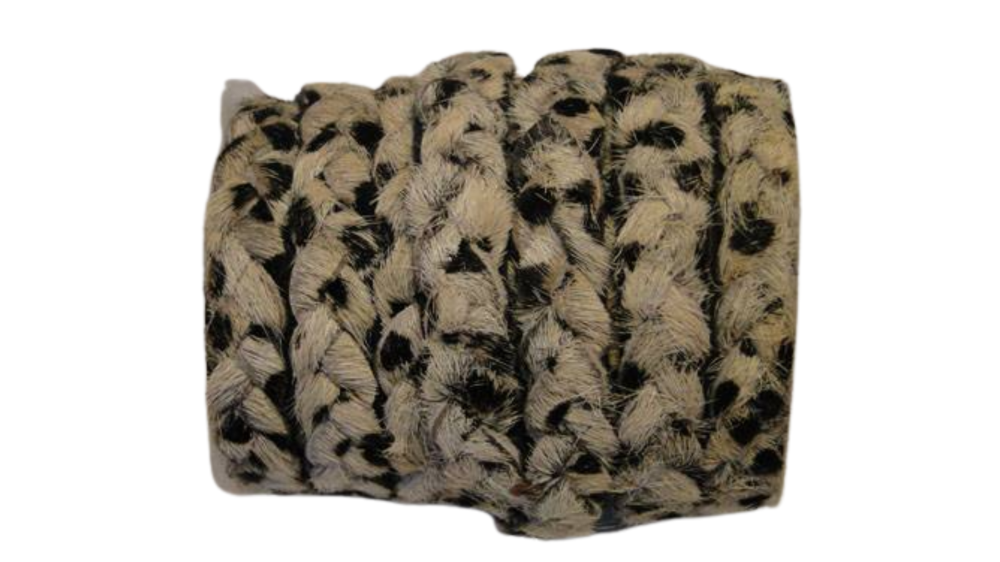 Hair-on braided leather cords - 10mm - Dalmatian
