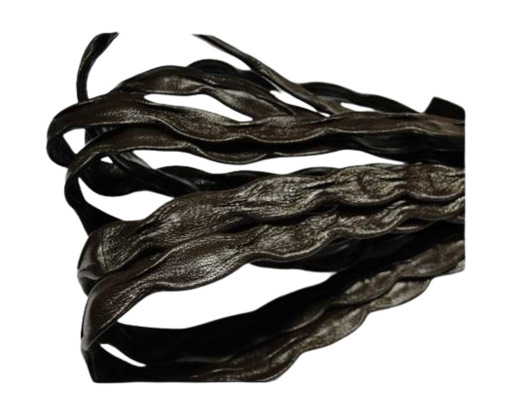 Real Nappa Leather -BROWN PEARL- Wave Style - 20mm