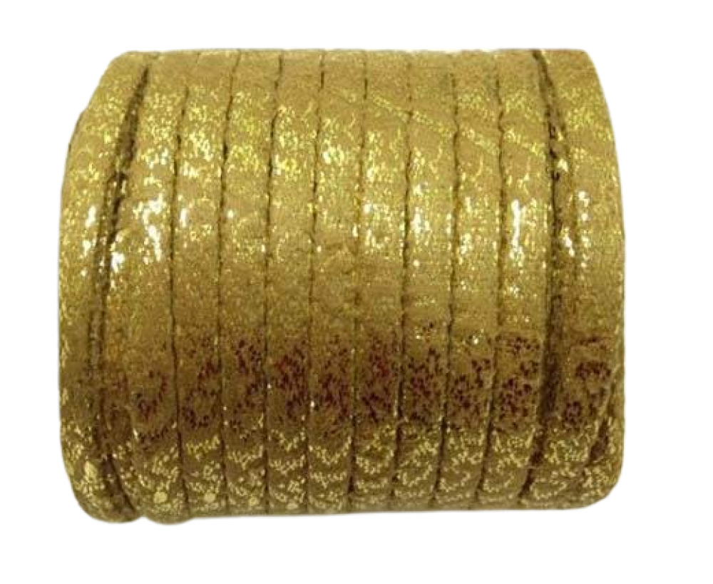 Flat Leather-5mm-Glitter-gold
