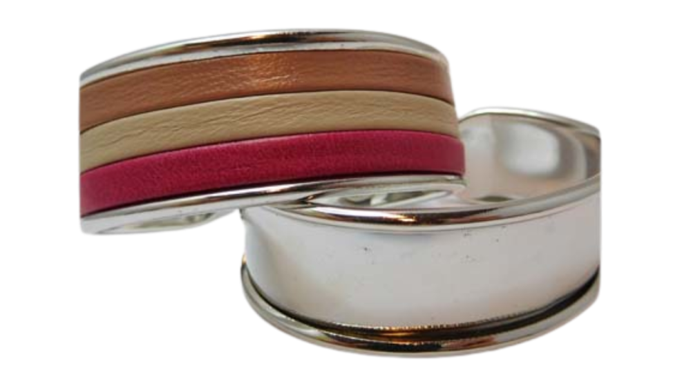 Zamak Half Cuff Bracelet-MGL383-15mm-Steel