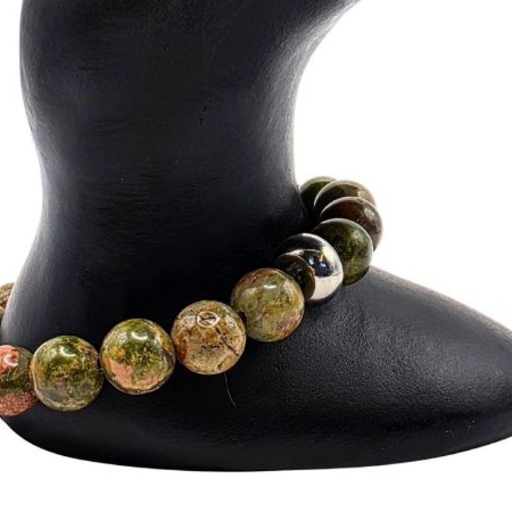 Unakite Gemstone Bracelet: Style-517 (8mm)