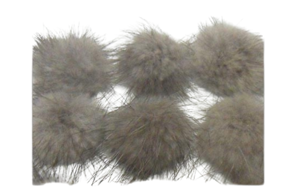 Mink Pom Pom Grey