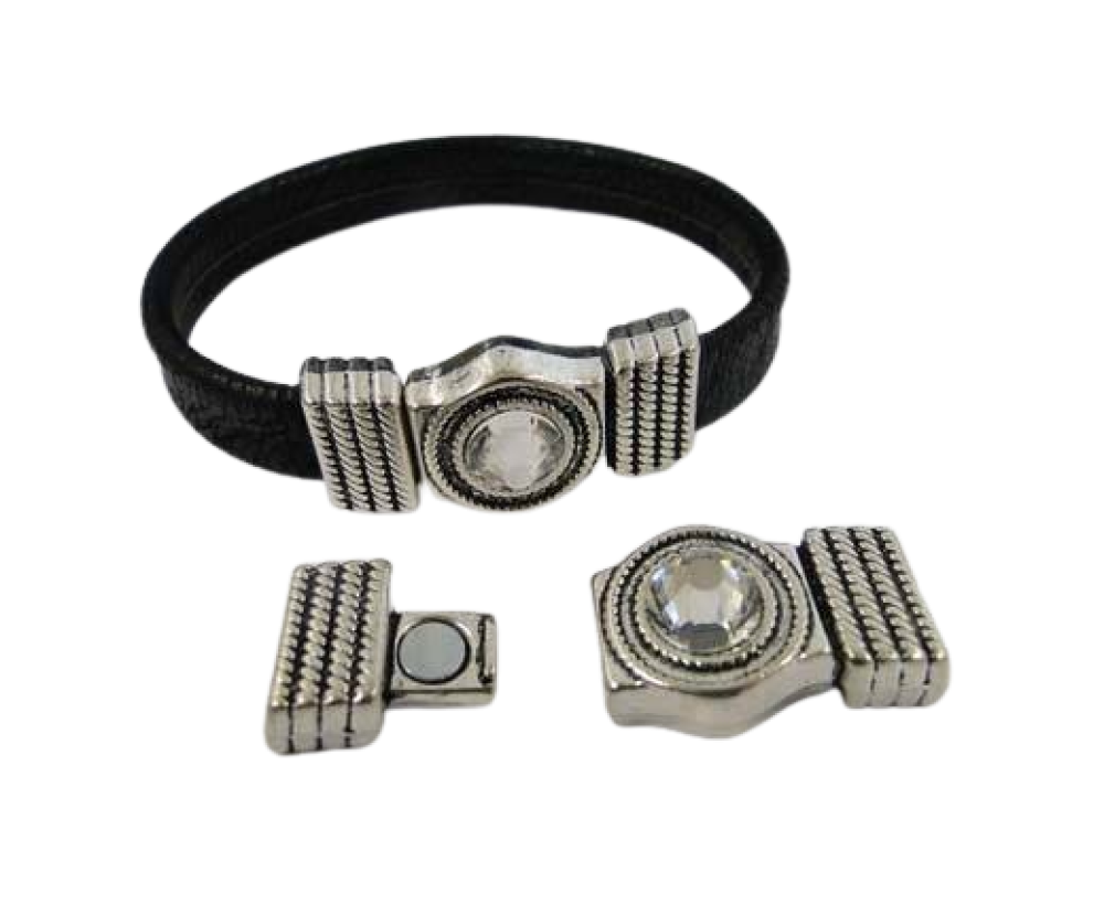 Zamak magnetic clasp: MGL-272 10*2mm (Antique Silver)