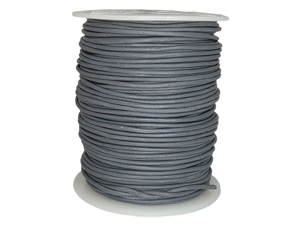 Round Leather Cord-1,5mm-plain-DARK GREY