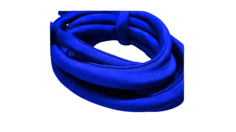 Real silk cords with inserts - 8 mm - Sapphire
