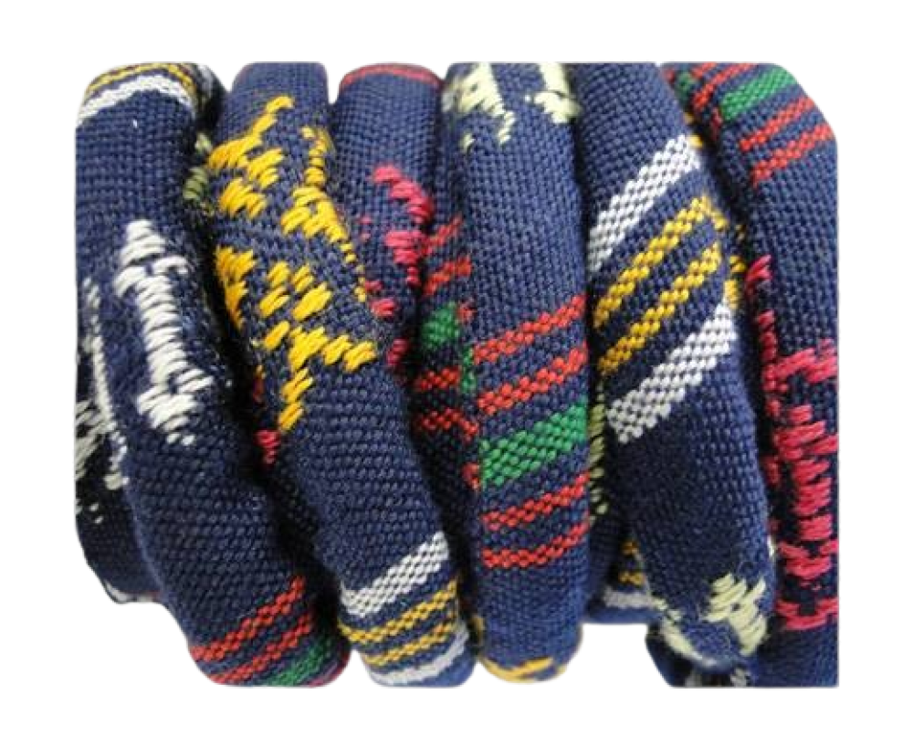 Ethnic Fabric Cord-10mm-blue