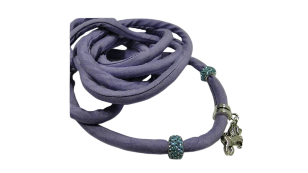 Real silk cords with inserts - 8 mm - Mauve