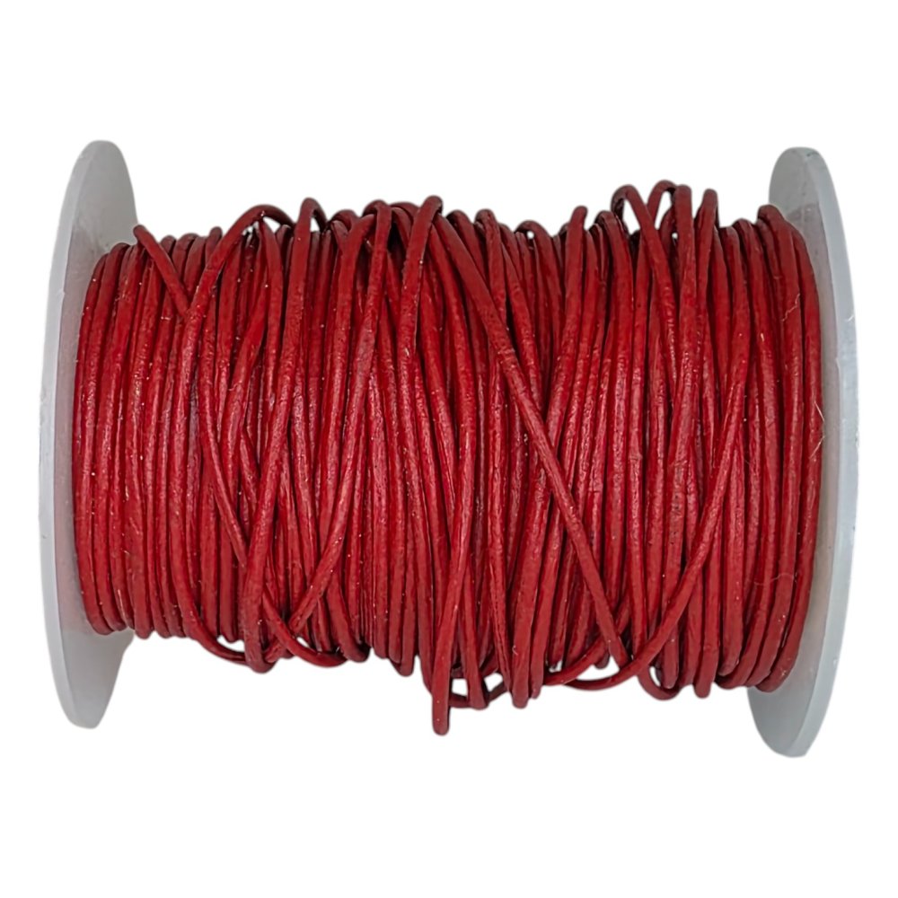 Round leather cord Red - 2mm