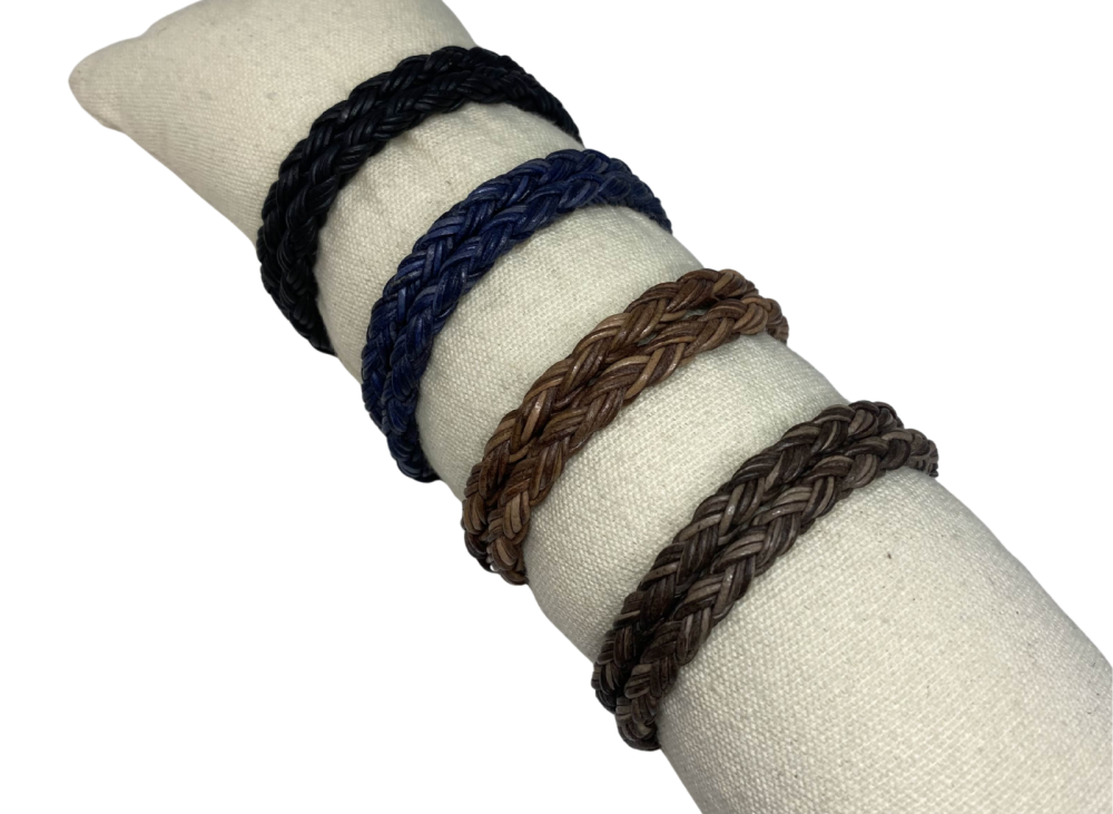 Dublin Bolo Braided Round Twist Leather Cords - 6mm -  Vintage Brown