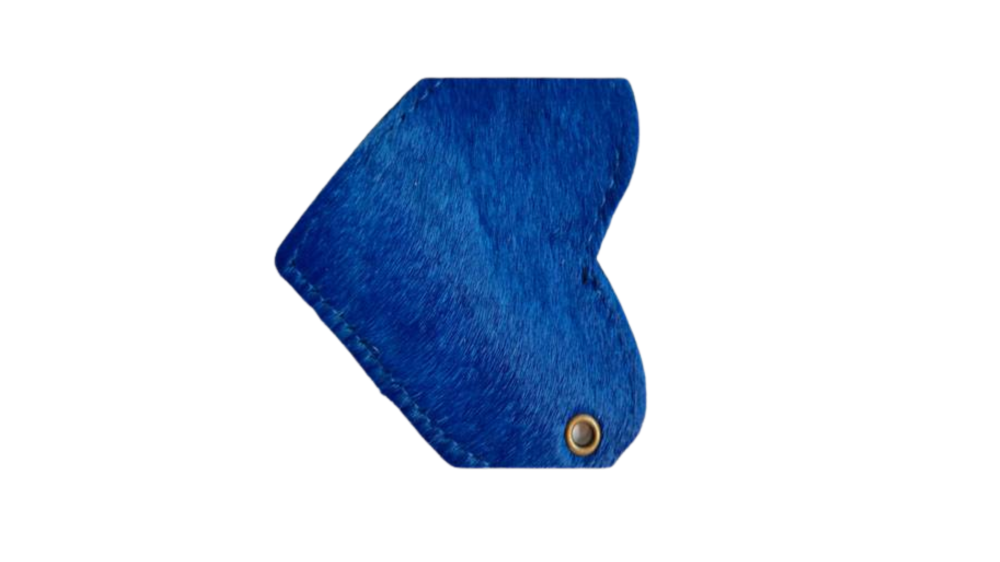 KC-Key Cord Heart Shape 8cm blue hair-on