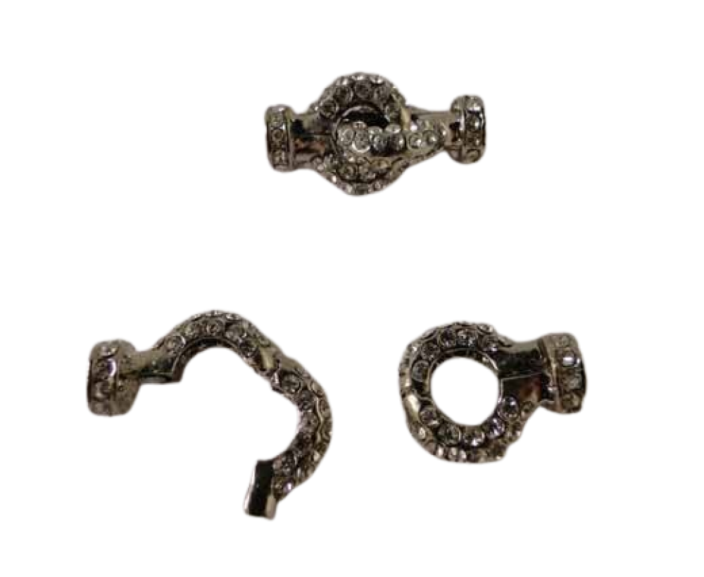 Brass clasp for necklace MG34-Silver Crystals