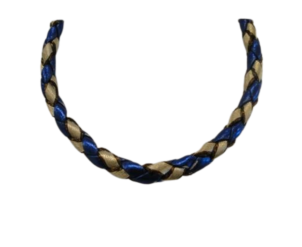 Round braided cords - Zumba style-Blue white
