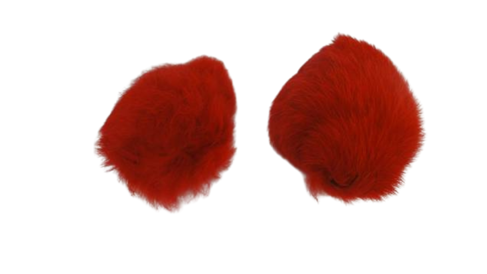 Rabbit Fur Pom Pom-Red-8cms