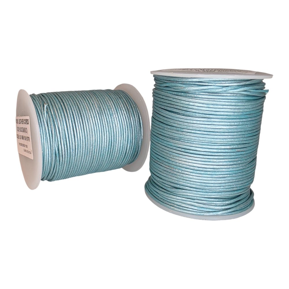 Round Leather Cord -1mm- Metallic Ocean