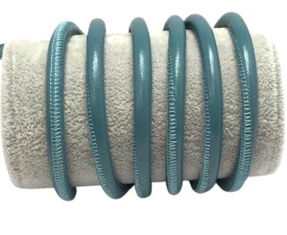 Round stitched nappa leather cord-6mm-Aqua(1)