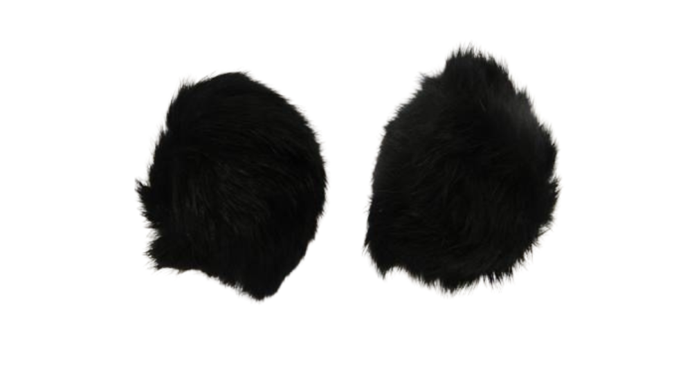 Rabbit Fur Pom Pom-Black-8cms